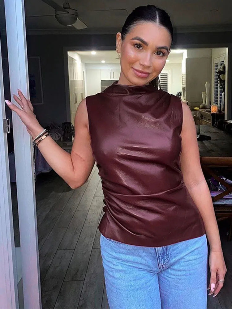 Lexie Faux Leather Top